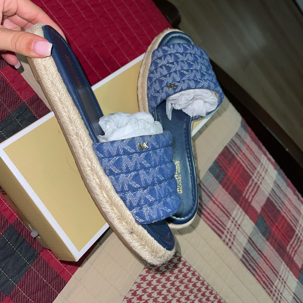MICHAEL Michael Kors Blue Quilted Sandals